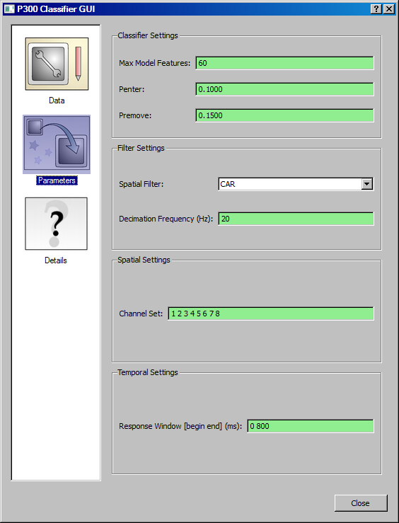 All of the parameter fields are properly set up. Thus, each parameter field is colored in light green.