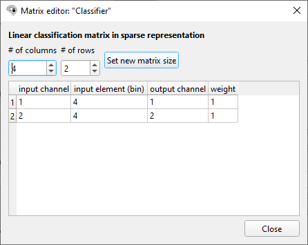 The Matrix Editor Window
