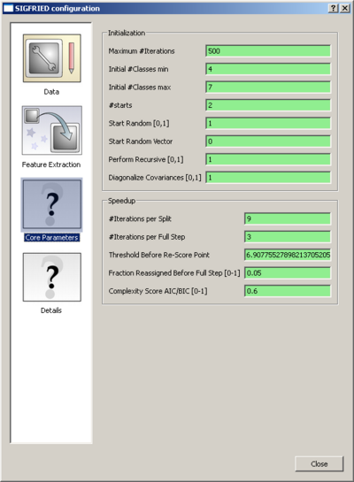 Core Parameters panel: Shows that all settings and their dependencies are valid.