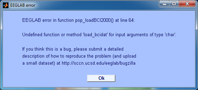 EEGLAB Error